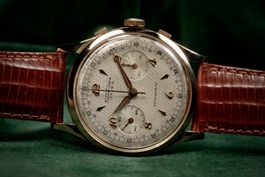 Fischer Extra 1940`s Oversized 18kt. Pink Gold Chronograph